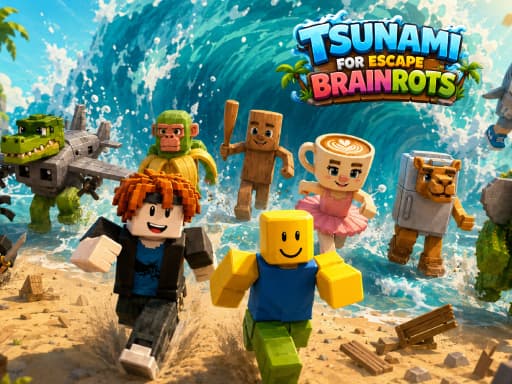 Tsunami For Escape Brainrots gameplay