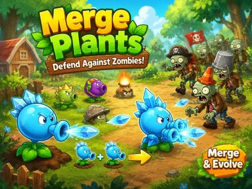 Merge Plants &ndash; Defense Zombies gameplay